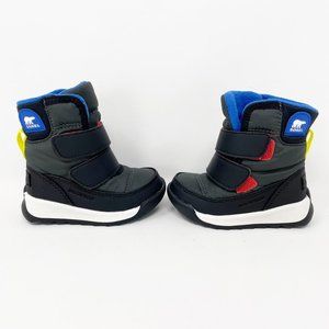 Sorel Black Blue Toddler Hook & Loop Closure Snow Boots Size 4 New without tags